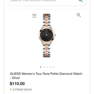Rose gold/ silver guess watch, small wrist